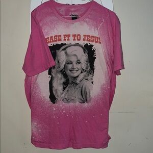 Pink Dolly Parton Graphic Tee - Short Sleeve